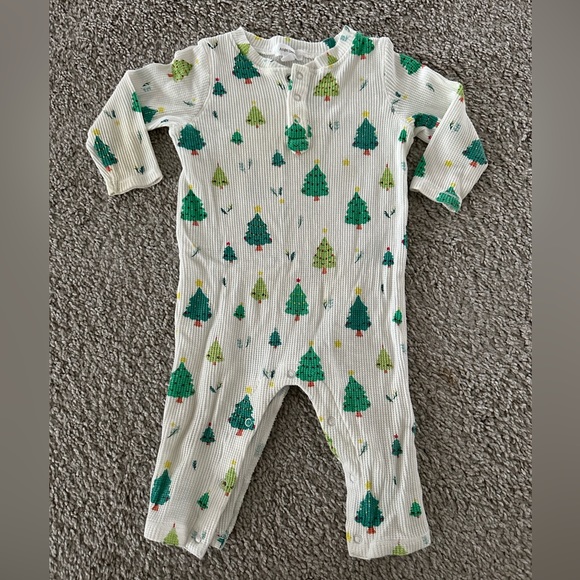 Angel Dear Christmas Tree Waffle Knit Romper. 6-12 Months - Picture 1 of 3